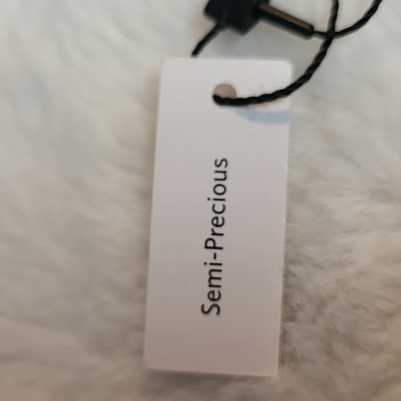 White House Black Market Leather Choker With Oval Stone Pendant & Rhinestones - Picture 10 of 10